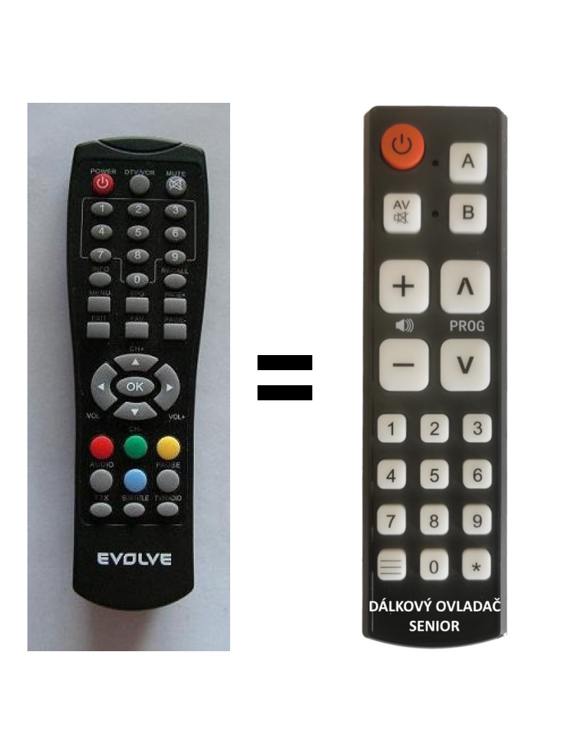 Evolve DT-1205 replacement remote control for seniors.