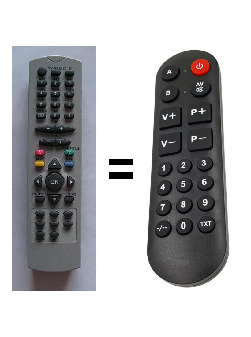 Orava DVB-10, DVB-11 STB Tesla DVB-T 2SC900 Digihome 920STB replacement remote control for seniors