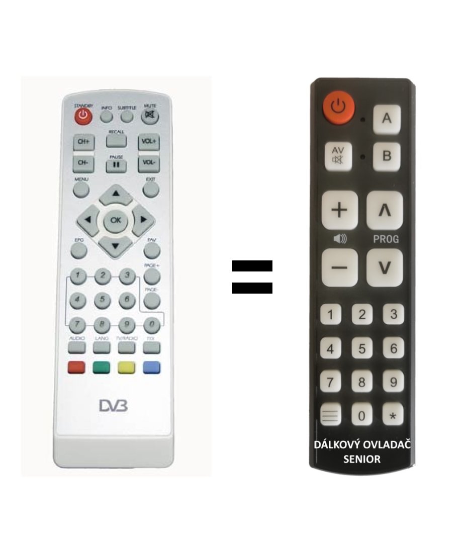MUSTEK DVB-T150, DVB-T210, DVB-T1505 replacement remote control for seniors