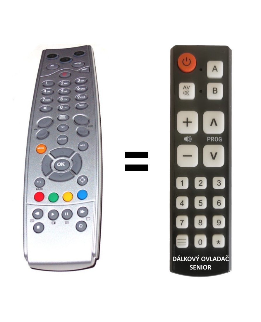 ADB iCAN CSK-3800TW - for O2, URC-39860R00-14 replacement remote control for seniors