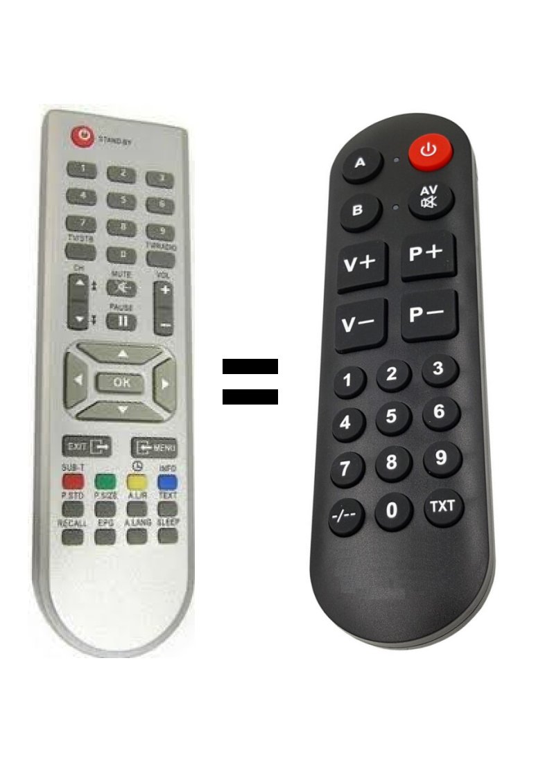 Kaon KTF230CX, KSF230CX, KTSF230 replacement remote control for seniors