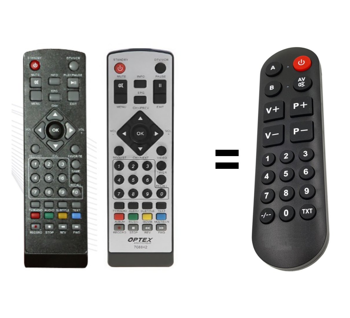 Optex ORT8842 ORT-8842 replacement remote control for seniors.