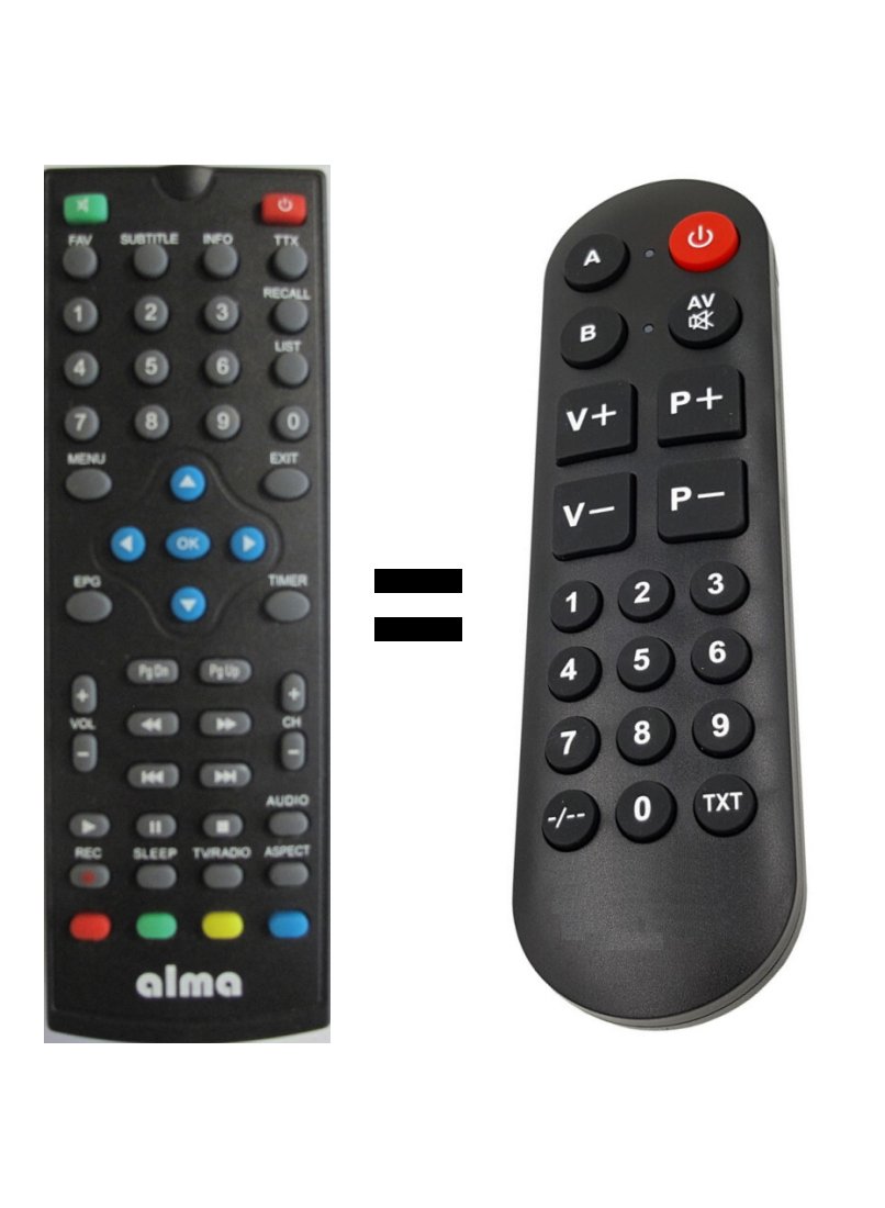 ALMA T1550 T1650 replacement remote control for seniors