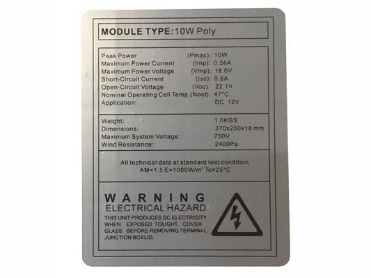 Fotovoltaický solární panel 12V/10W polykrystalický