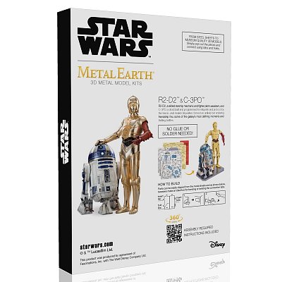 Stavebnice kovového modelu Metal Earth MMG276 C-3PO a R2-D2, Deluxe set (032309017106)