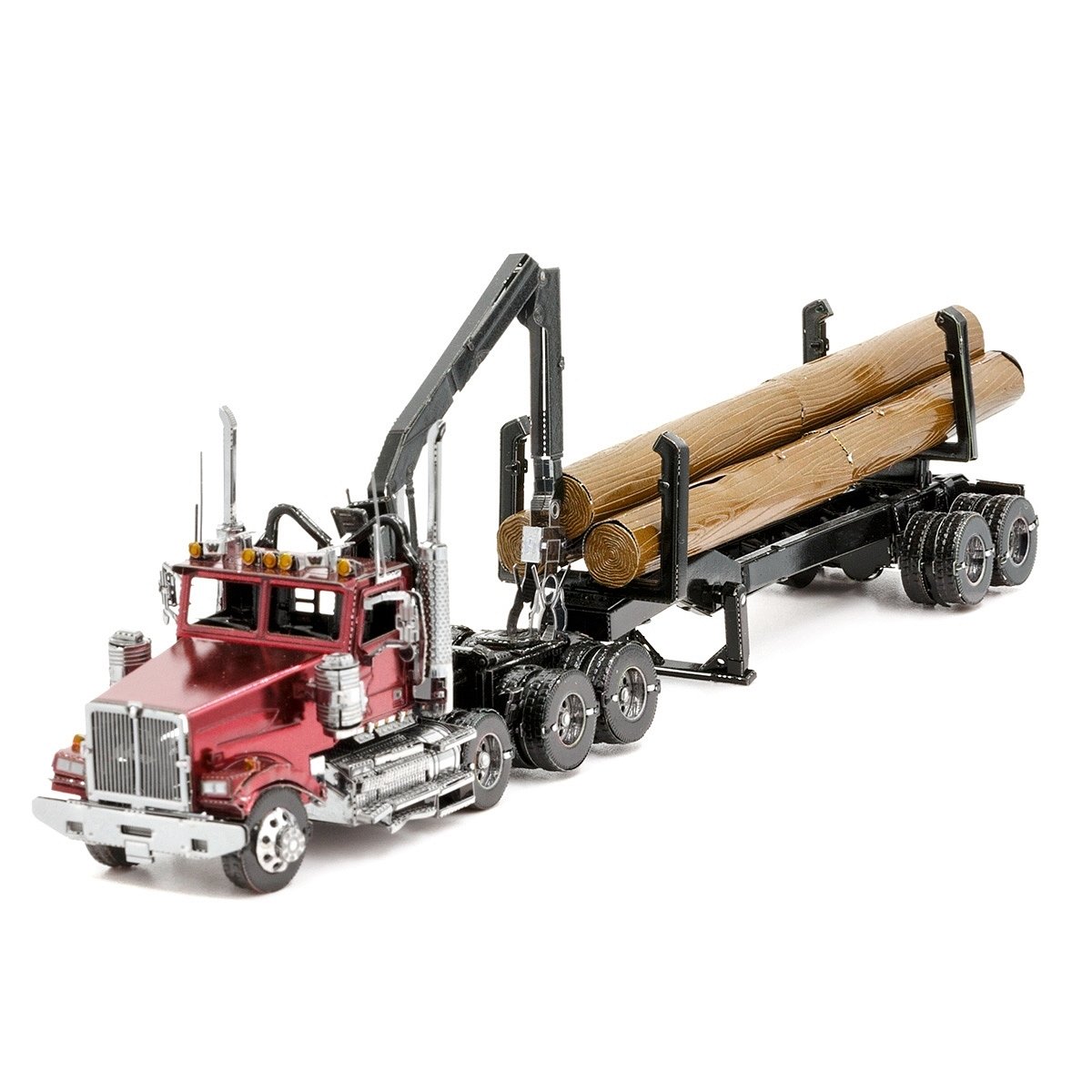 Stavebnice 3D kovového modelu ICONX Western Star 4900 log truck & trailer (ICX136)