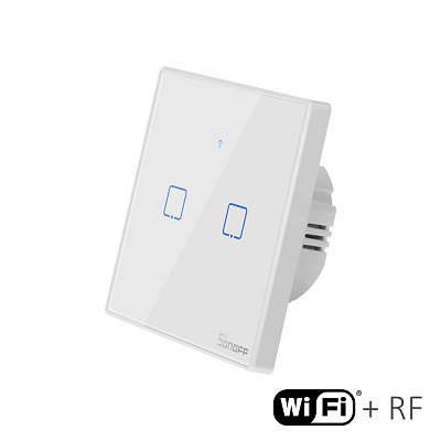 Dotykový vypínač Sonoff TX2 - 2CH, WiFi + RF (TXT2EU2C)