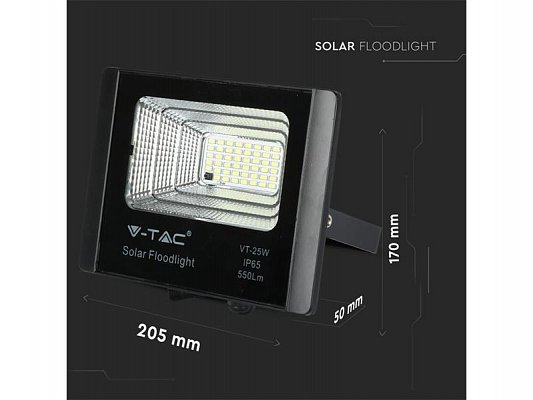 Svítidlo solární V-TAC VT-25W 12W