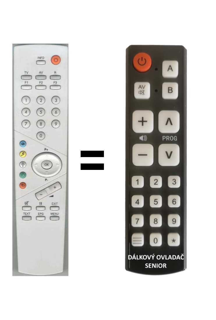 Metz RM11, RM14, RM15 replacement remote control for seniors
