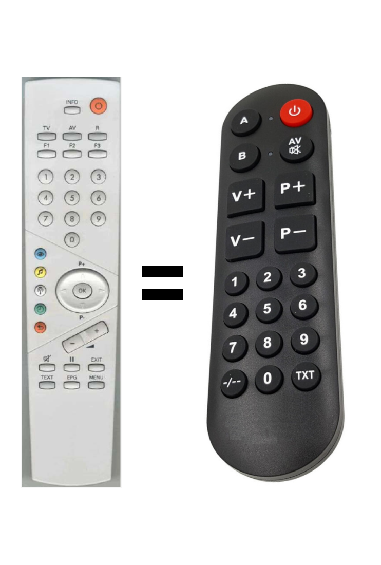 Metz RM11, RM14, RM15 replacement remote control for seniors