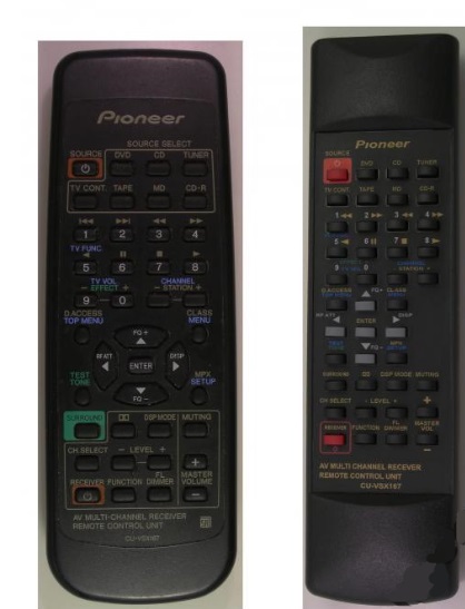 Pioneer Cu-vsx167, Vsx-409rds náhradní dálkový ovladač se stejným popisem