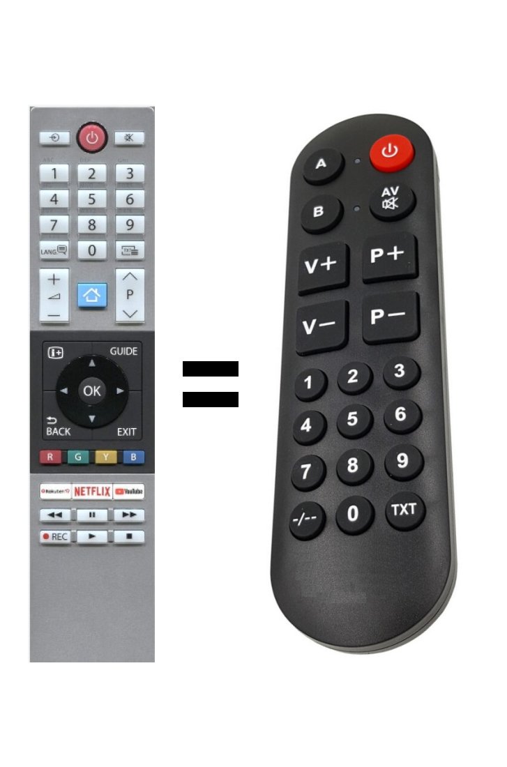 Toshiba 43V5863DG replacement remote control for seniors