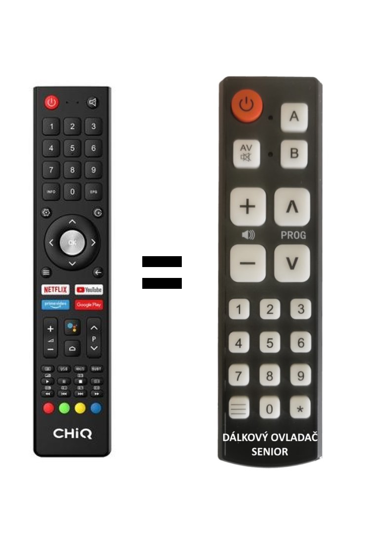 CHIQ U55H7A replacement remote control for seniors