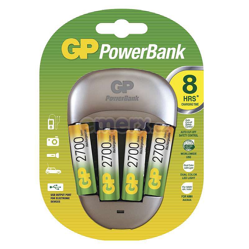 GP nabíječka baterií PB27 + 4AA NiMH2700