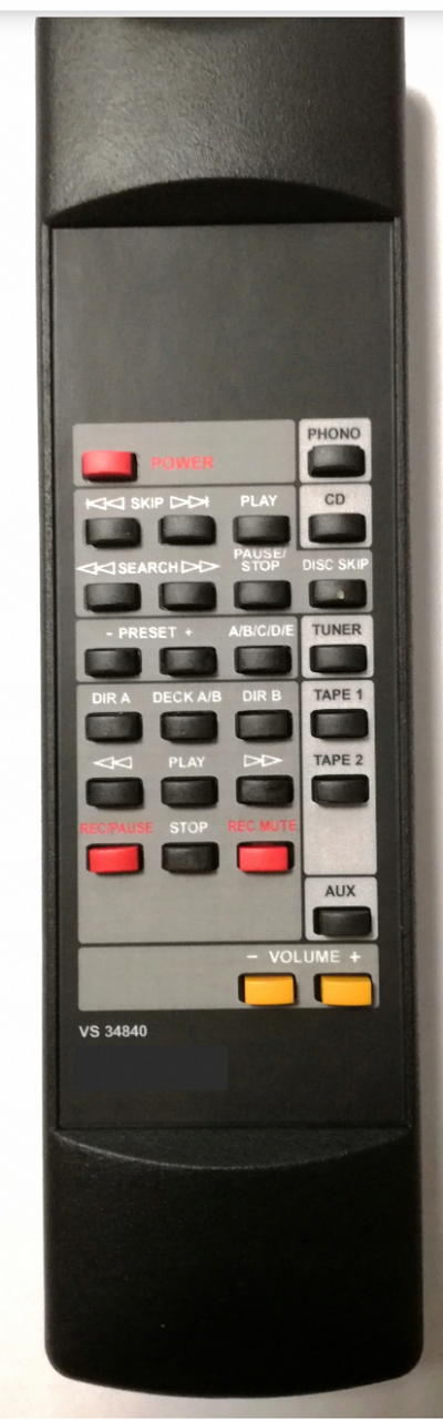 Zamaha AX10, AX-10 VS34840 náhradní dálkový ovladač se stejným popisem