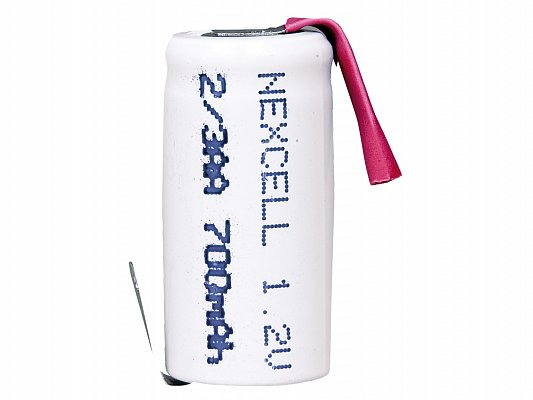 Akumulátor páskový Nexcell 2/3AA NiMH 700mAh 1,2V (B-N700 2/3AA-NEX (R/L tags))