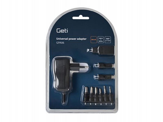 Adaptér napájecí 3-12V 600mA Geti GPA06