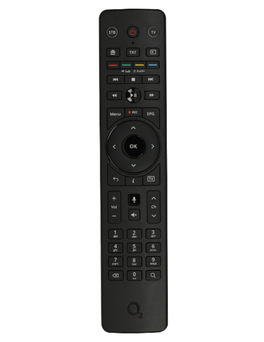 Bluetooth dálkový ovladač k O2 TV Set-top boxu nové generace Tech4Home