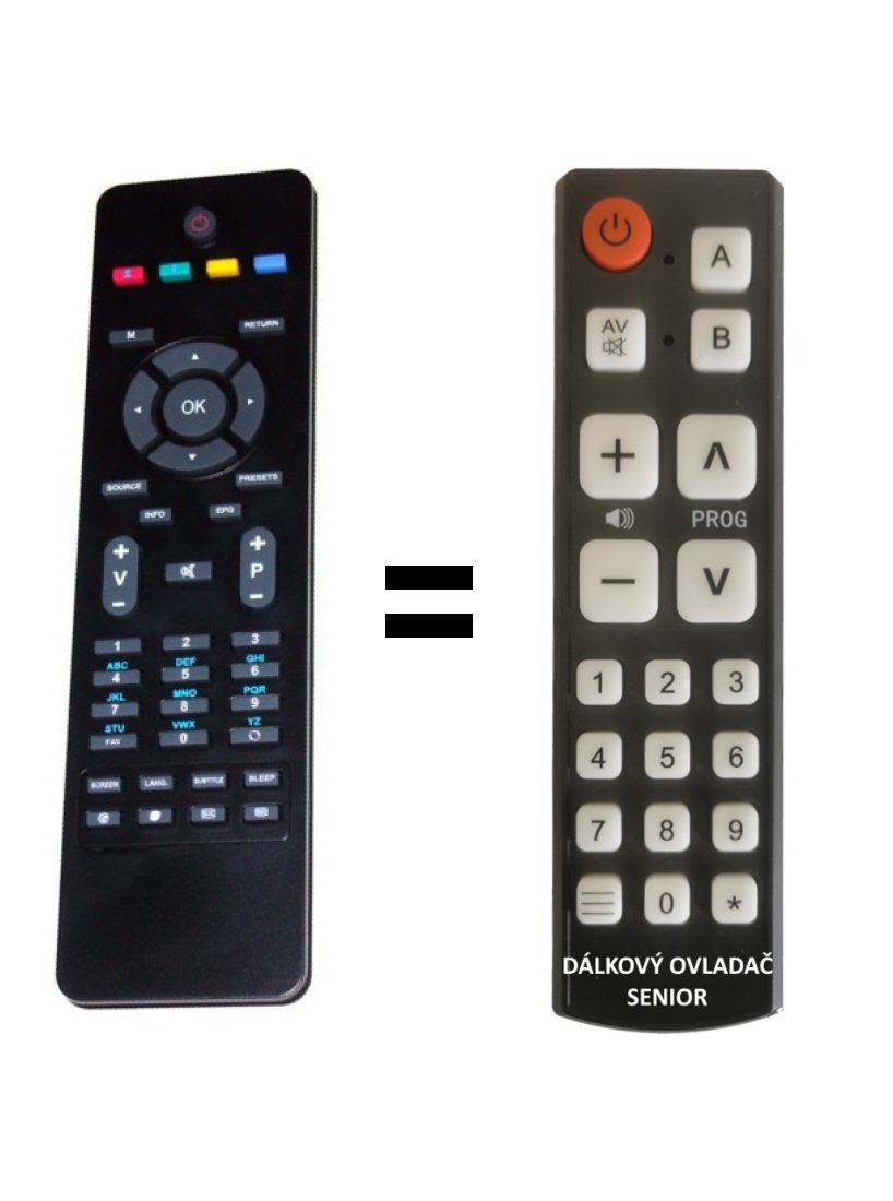 Luxtronic LTV1988 DVBT replacement remote control for seniors.