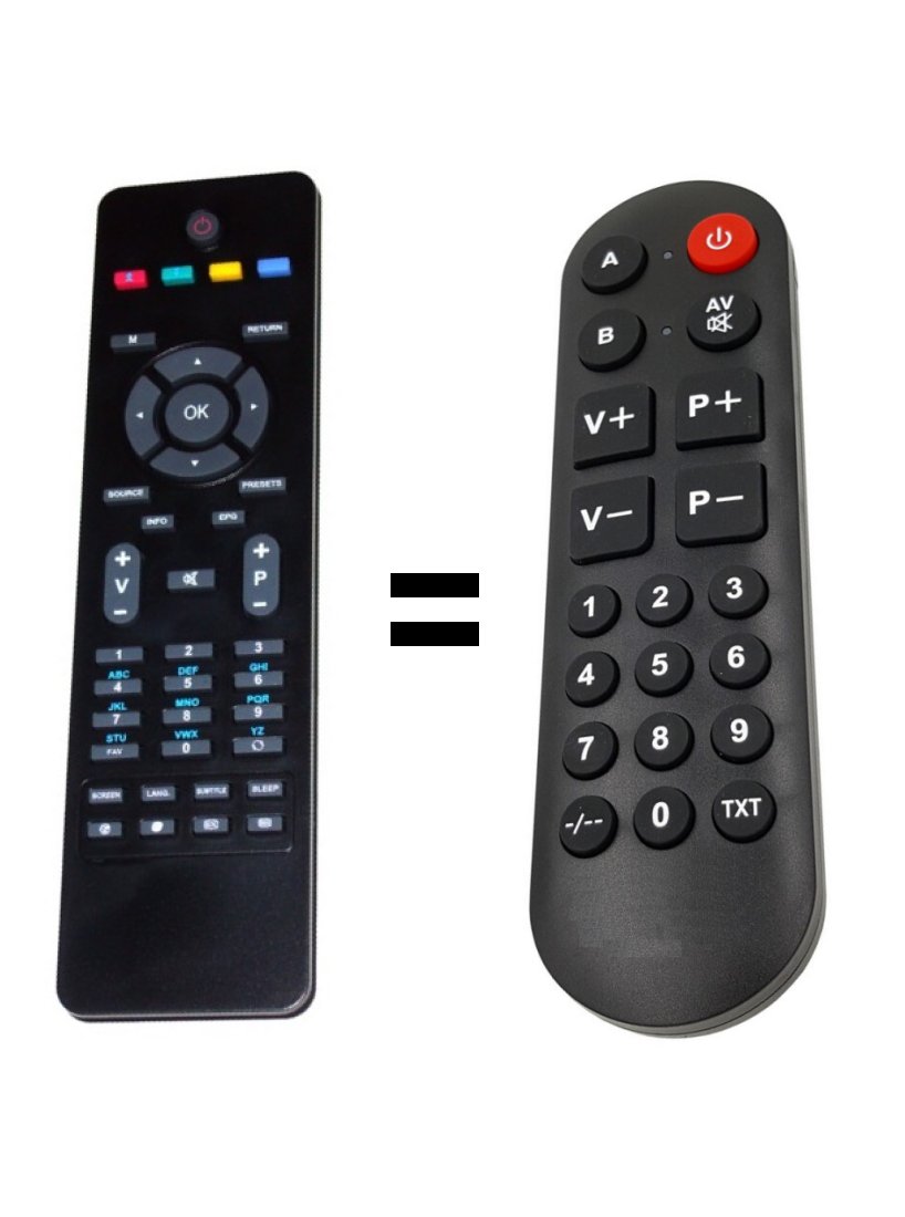 Luxtronic LTV1988 DVBT replacement remote control for seniors.