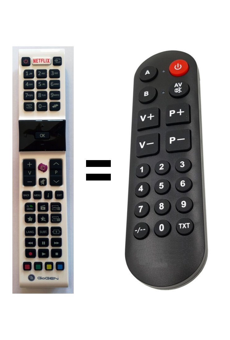 Gogen TVH24N550STWEBW replacement remote control for seniors