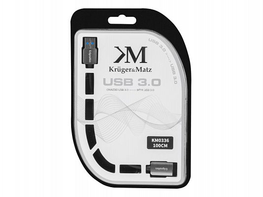 Kabel KRUGER & MATZ KM0336 1x USB 3.0 A konektor - 1x USB 3.0 A zdířka 1m