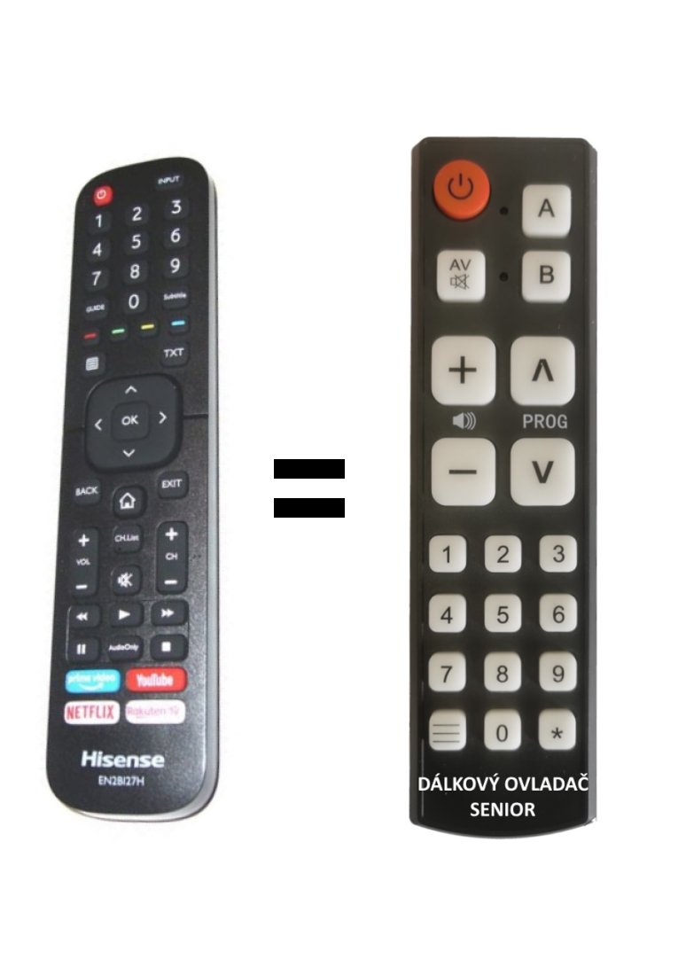 Hisense H43BE7000 H43B7100 H43BE7200 replacement remote control for seniors