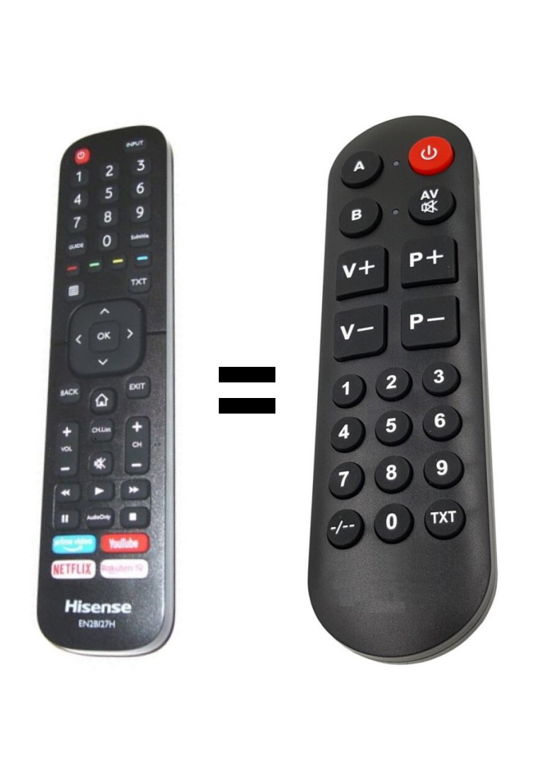 Hisense H43BE7000 H43B7100 H43BE7200 replacement remote control for seniors