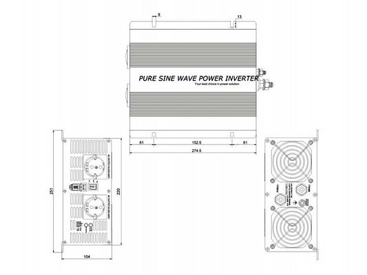 Měnič napětí CARSPA SK2000 12V/230V 2000W čistá sinusovka