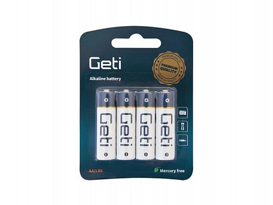 Baterie AA (LR6) alkalická Geti 1,5V Blistr (4 kusy)