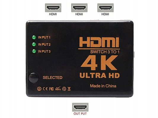 Přepínač 3x HDMI - 1x HDMI HADEX UH-301