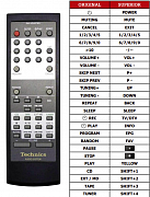 Technics RAK-HDA07WH náhradní dálkový ovladač jiného vzhledu