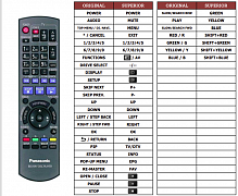 Panasonic DMP-BD601 náhradní dálkový ovladač jiného vzhledu