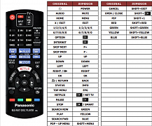Panasonic DMP-BDT175 náhradní dálkový ovladač jiného vzhledu