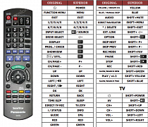 Panasonic DMRE-H575 náhradní dálkový ovladač jiného vzhledu