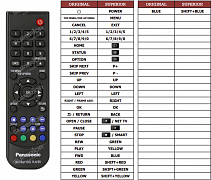 Panasonic DP-UB450 náhradní dálkový ovladač jiného vzhledu