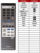 Sony CDP-101 náhradní dálkový ovladač jiného vzhledu