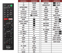 Sony KD-43XF8577 náhradní dálkový ovladač jiného vzhledu