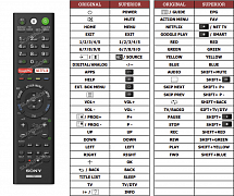 Sony KD-49XG9005 náhradní dálkový ovladač jiného vzhledu