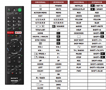 Sony KD-55XD8588 náhradní dálkový ovladač jiného vzhledu