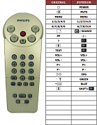 Philips 14AA332415B náhradní dálkový ovladač jiného vzhledu
