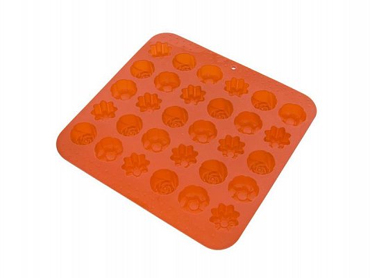 Forma na pečení ORION Kytičky 30 silikon oranžová
