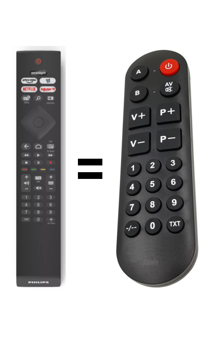 Philips 55OLED706 replacement remote control for seniors.