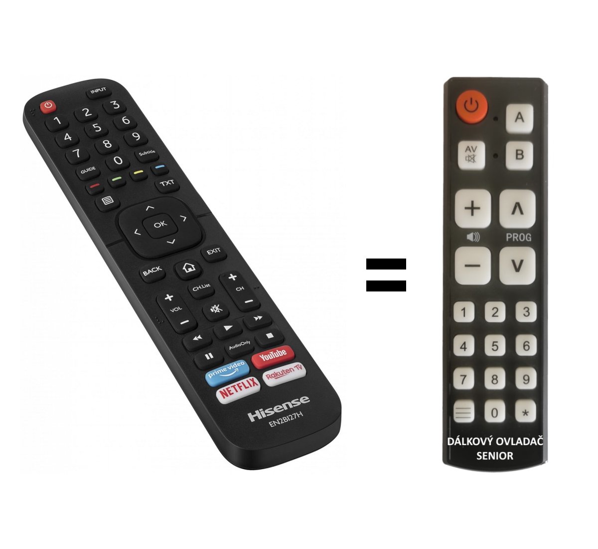 Hisense 58A7100F replacement remote control for seniors. for 11.7 € TV  Hisense