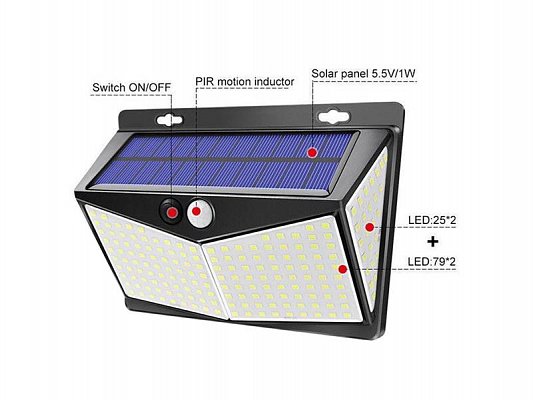 Svítidlo solární LED-III nástěnné s PIR