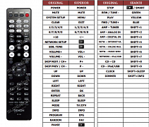 Denon DRA-F109 náhradní dálkový ovladač jiného vzhledu