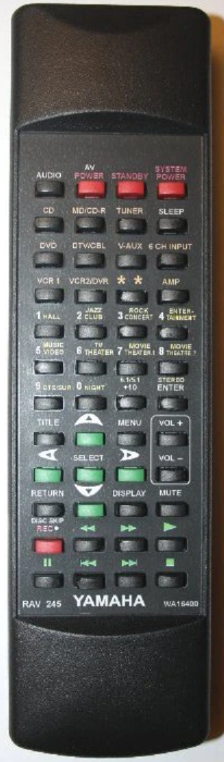 Yamaha RAV245, RAV246 replacement remote control with the same description  for 22.4 € AUDIO YAMAHA