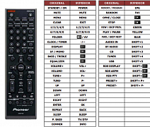 Pioneer AXD7708 náhradní dálkový ovladač jiného vzhledu