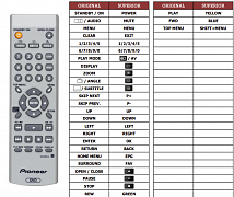 Pioneer DV380K náhradní dálkový ovladač jiného vzhledu