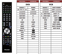 Pioneer KRL32V(DVD+VCR) náhradní dálkový ovladač jiného vzhledu